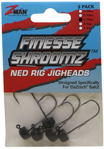 Z-Man Fishing Products Finesse Shroomz Jig Hook 1/10 Ounce, Black Md: FJH110-02PK5