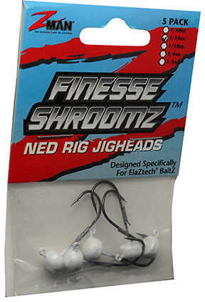 Z-Man Fishing Products Finesse Shroomz Jig Hook 1/15 Ounce, Pearl Md: FJH115-05PK5