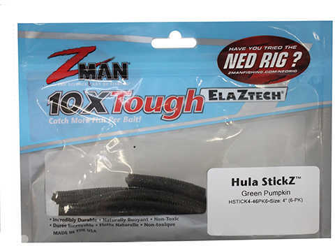 Z-Man Hula StickZ 4-Inch Bait, Green Pumpkin, 6-Pack Md: HSTICK4-46PK6