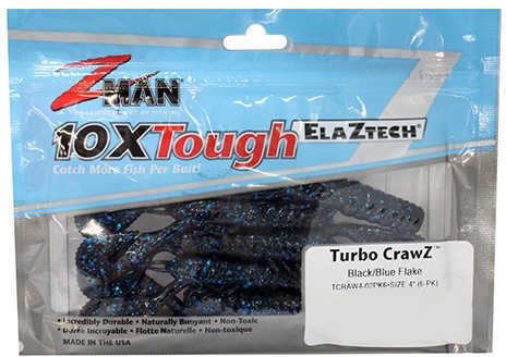 Z-Man Turbo CrawZ 4-Inch Bait, Black/Blue Flaka, 6-Pack Md: TCRAW4-02PK6