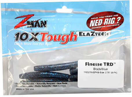 Z-Man Finesse TRD 2.75-Inch Bait, Black/Blue Flake, 8 Per Bag Md: TRD275-02PK8