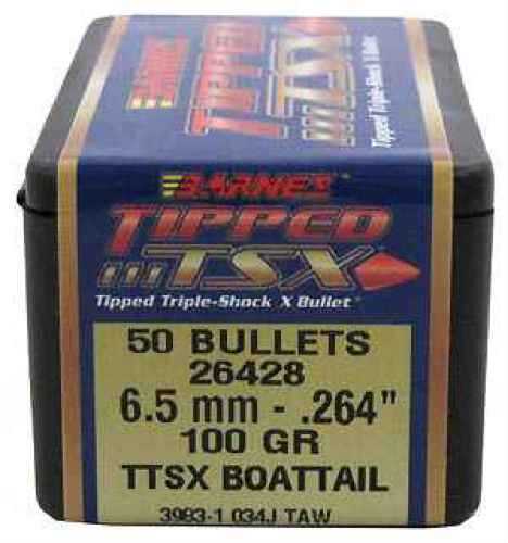 Barnes 6.5mm .264" 100 Grains TTSX BT Bullets Per 50 Md: 26428