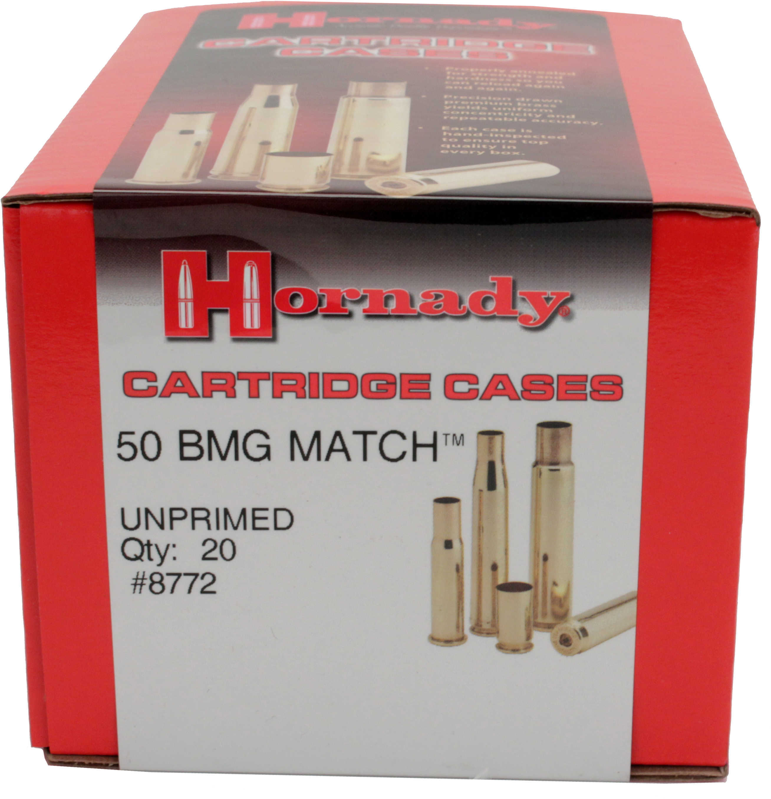 Hornady Unprimed Brass Rifle Cartridge Cases .50 BMG 20/ct