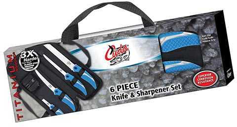 Cuda Fishing 6 Piece Knife and Sharpener Set