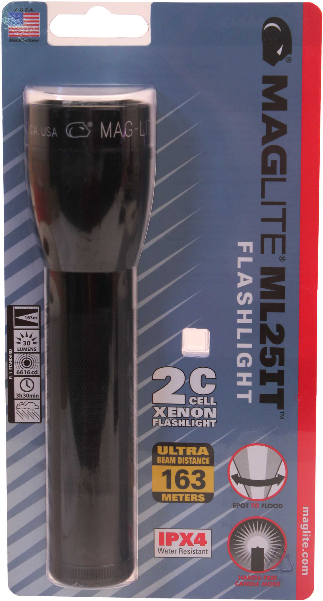 Maglite ML25IT 2-Cell C Black Incandescent Flashlight