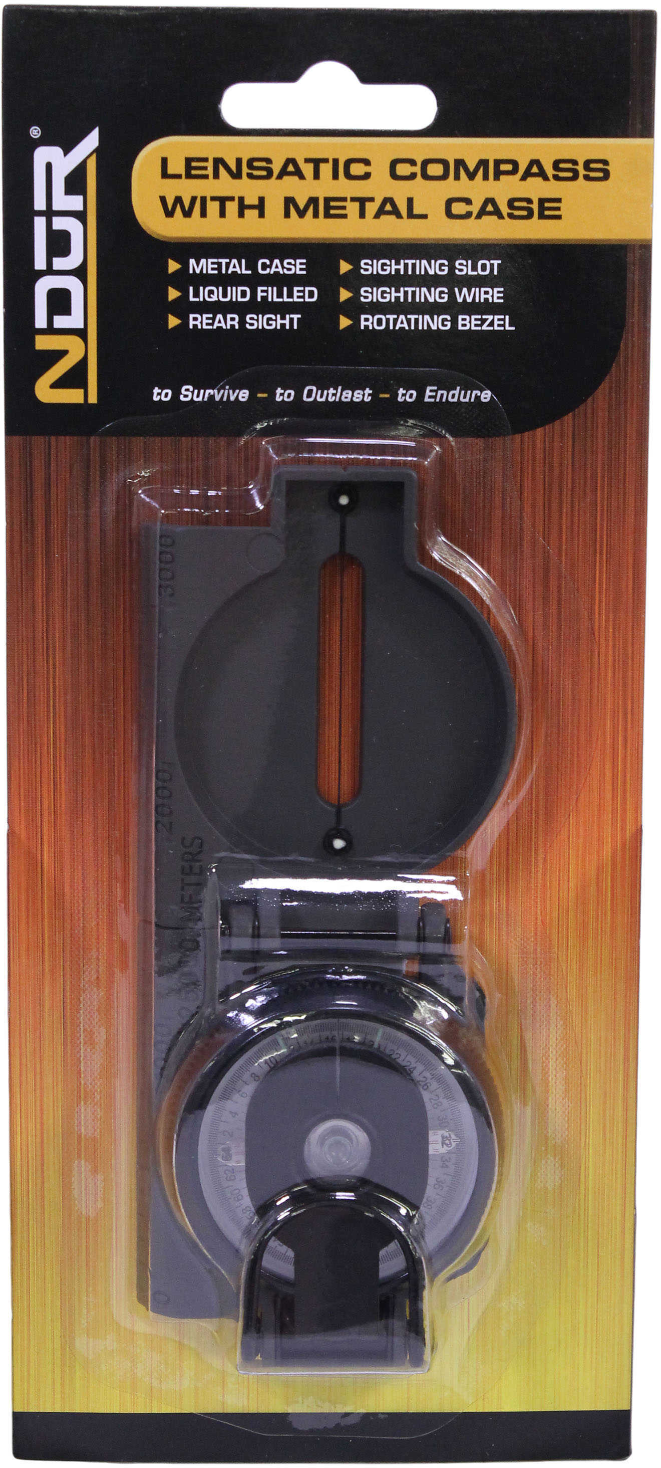 NDuR Lensatic Compass with Metal Case
