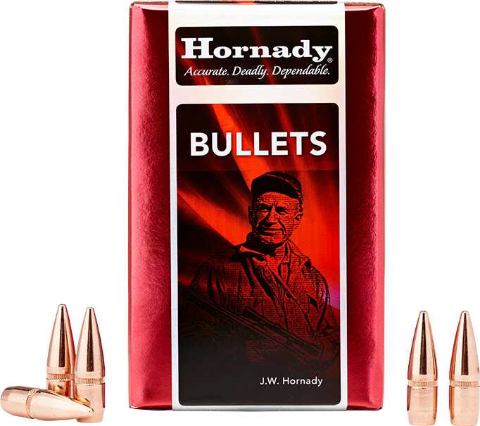 Hornady 22 Caliber Bullets .224" 55 Grain FMJ-BT W/ Cann Per 100 Md: 2267