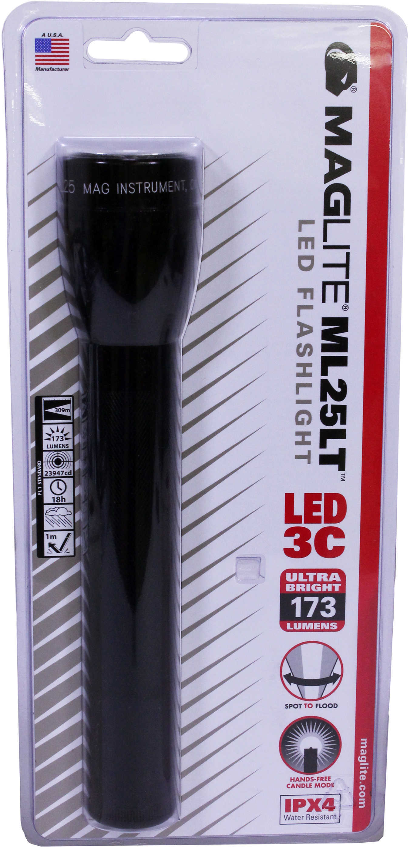 Maglite ML25LT 3-Cell C Black LED Flashlight