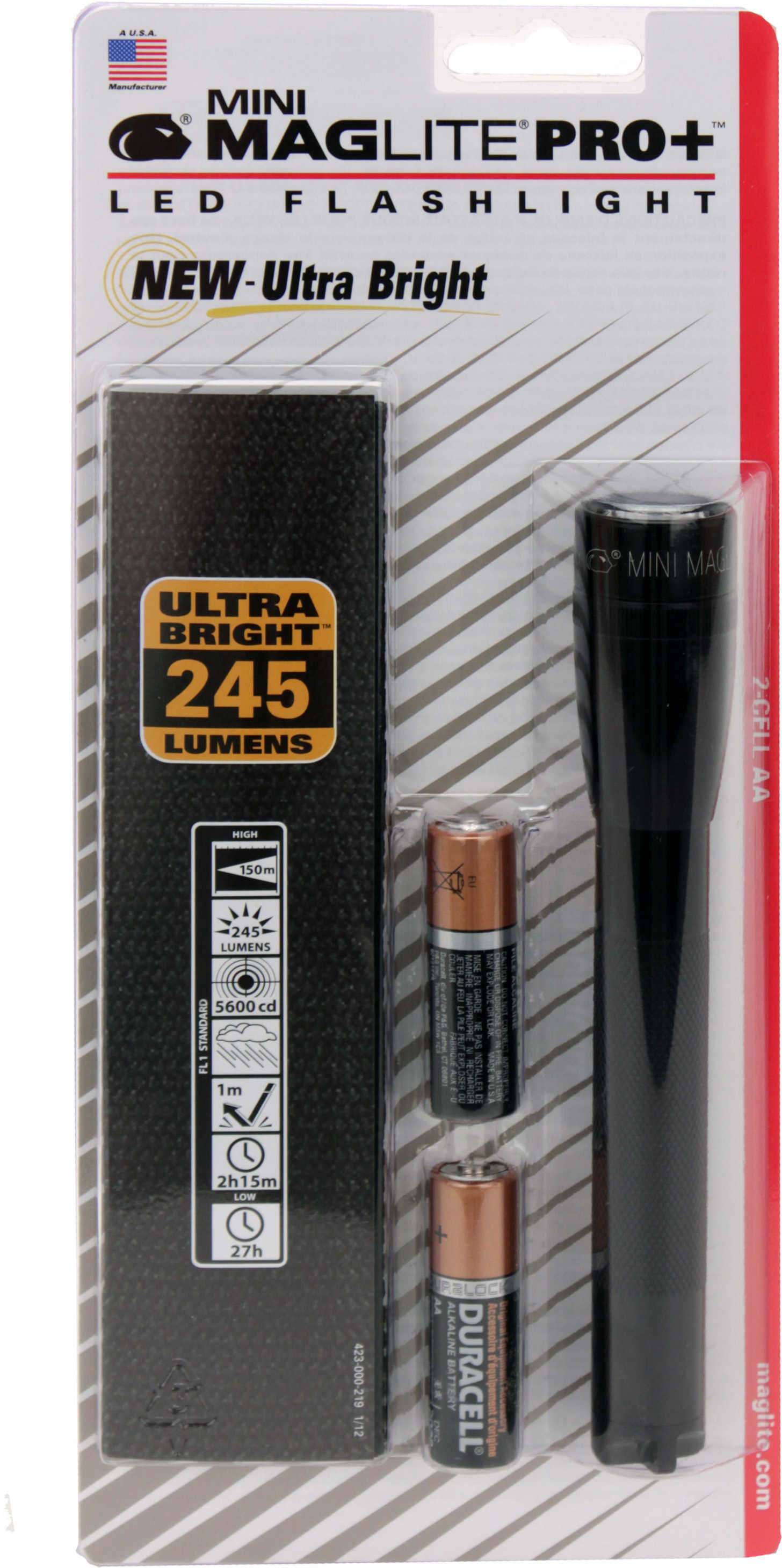 Maglite Mini Mag Pro+ Led Blk Hang Pack FLSHLT