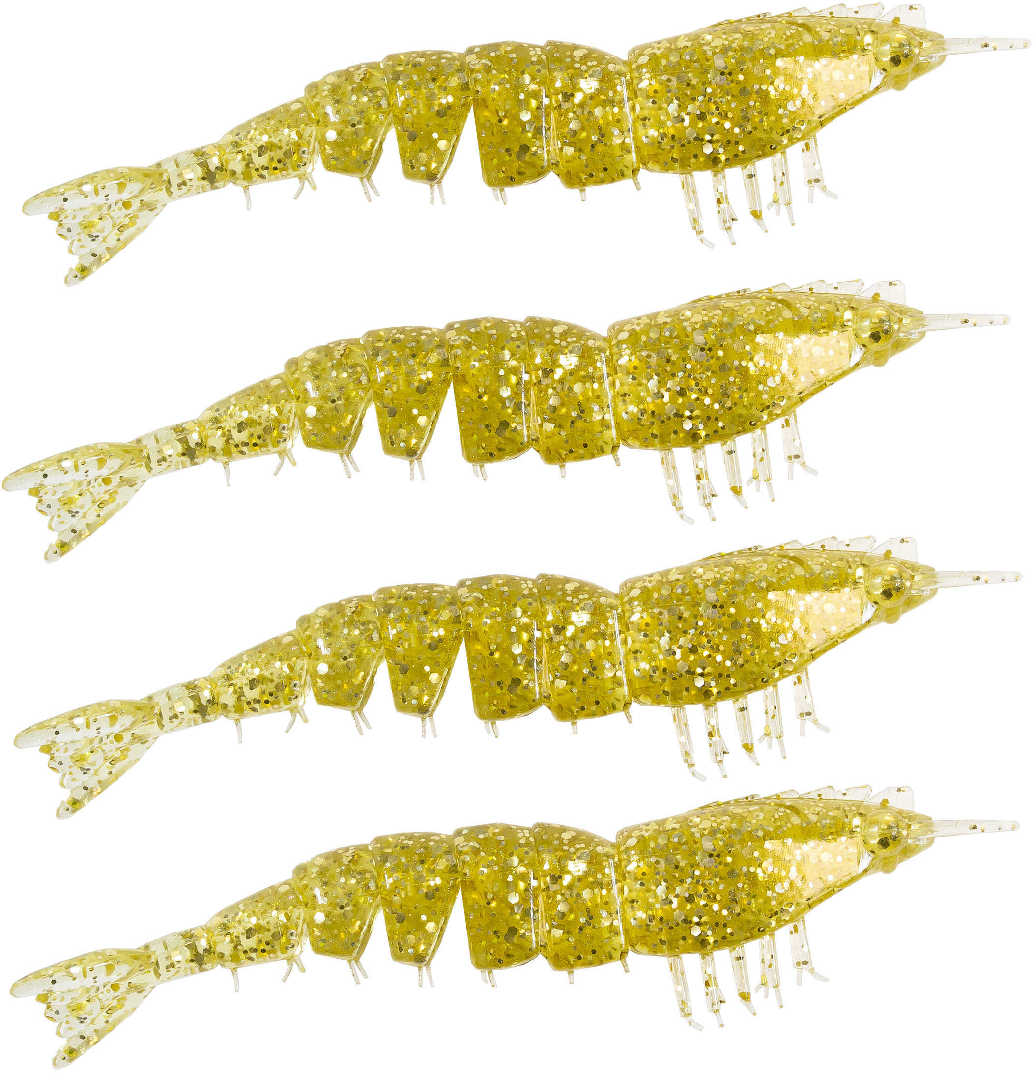 Z-Man Ez Shrimpz Unrigged 3.5-Inch Bait, Gold Flake, 4 Per Bag Md: EZSU-272PK4