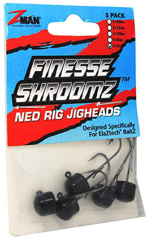 Z-Man Finesse Shroomz Jighead 1/5Oz 5Pk Black Model: FJH15-02PK5
