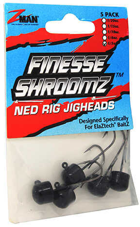 Z-Man Finesse Shroomz Jighead 1/5Oz 5Pk Black Model: FJH15-02PK5