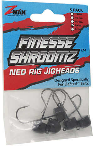 Z-Man Finesse Shroomz Jighead 1/6Oz 5Pk Black Model: FJH16-02PK5