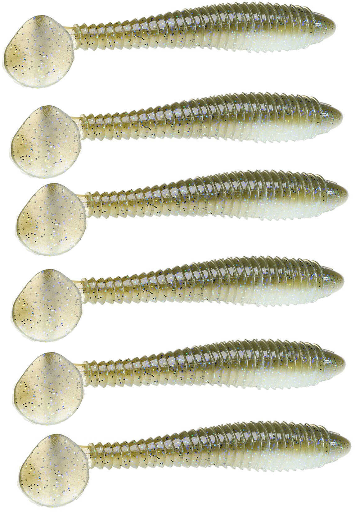 Strike King Rage Tail Swimmer 4In 6Pk Electric Shad Model: RGSW434-265