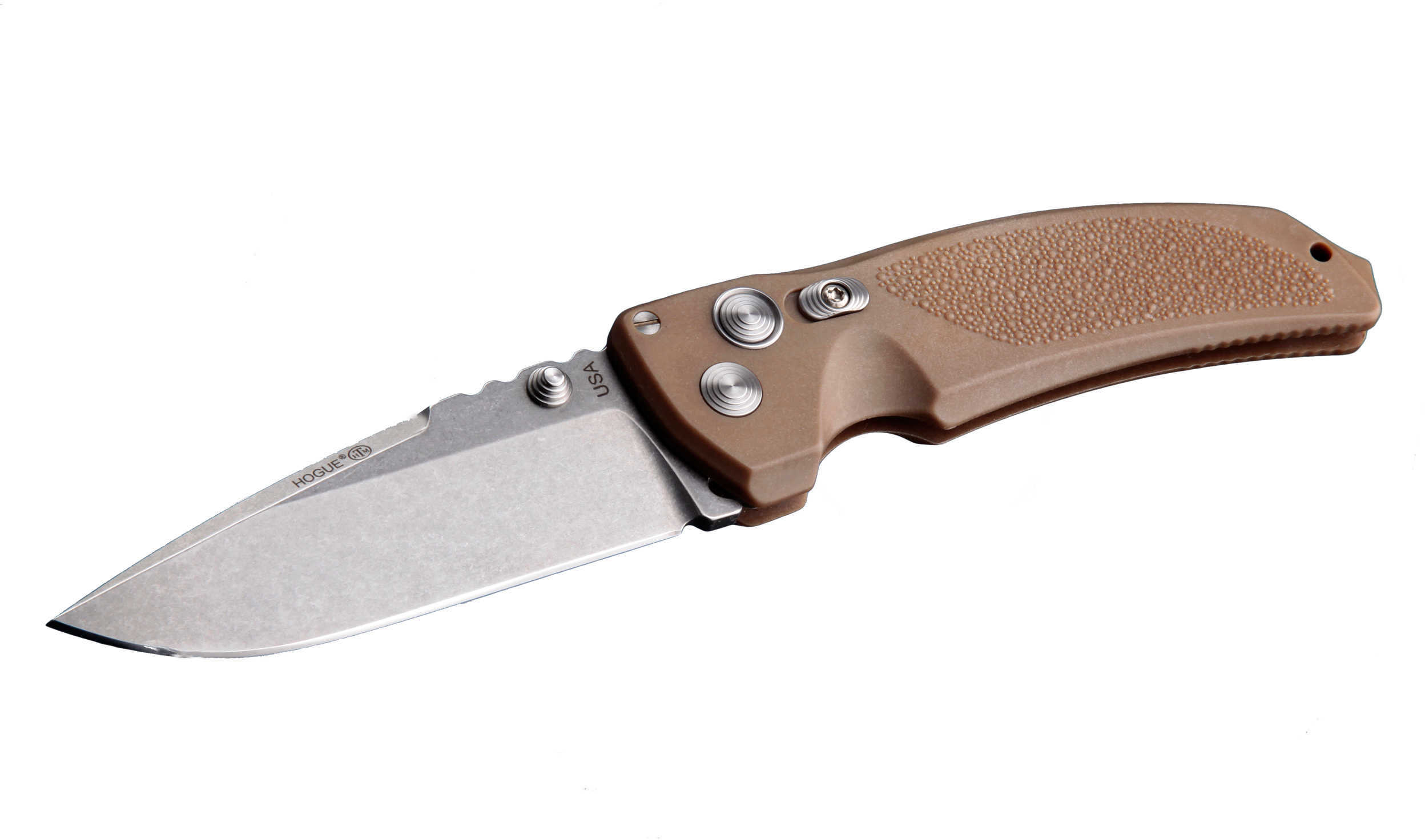 Hogue Ex03 Folder 3.5" Drop Point Blade, Tumble Finish, Polymer, Matte Brown Md: 34373