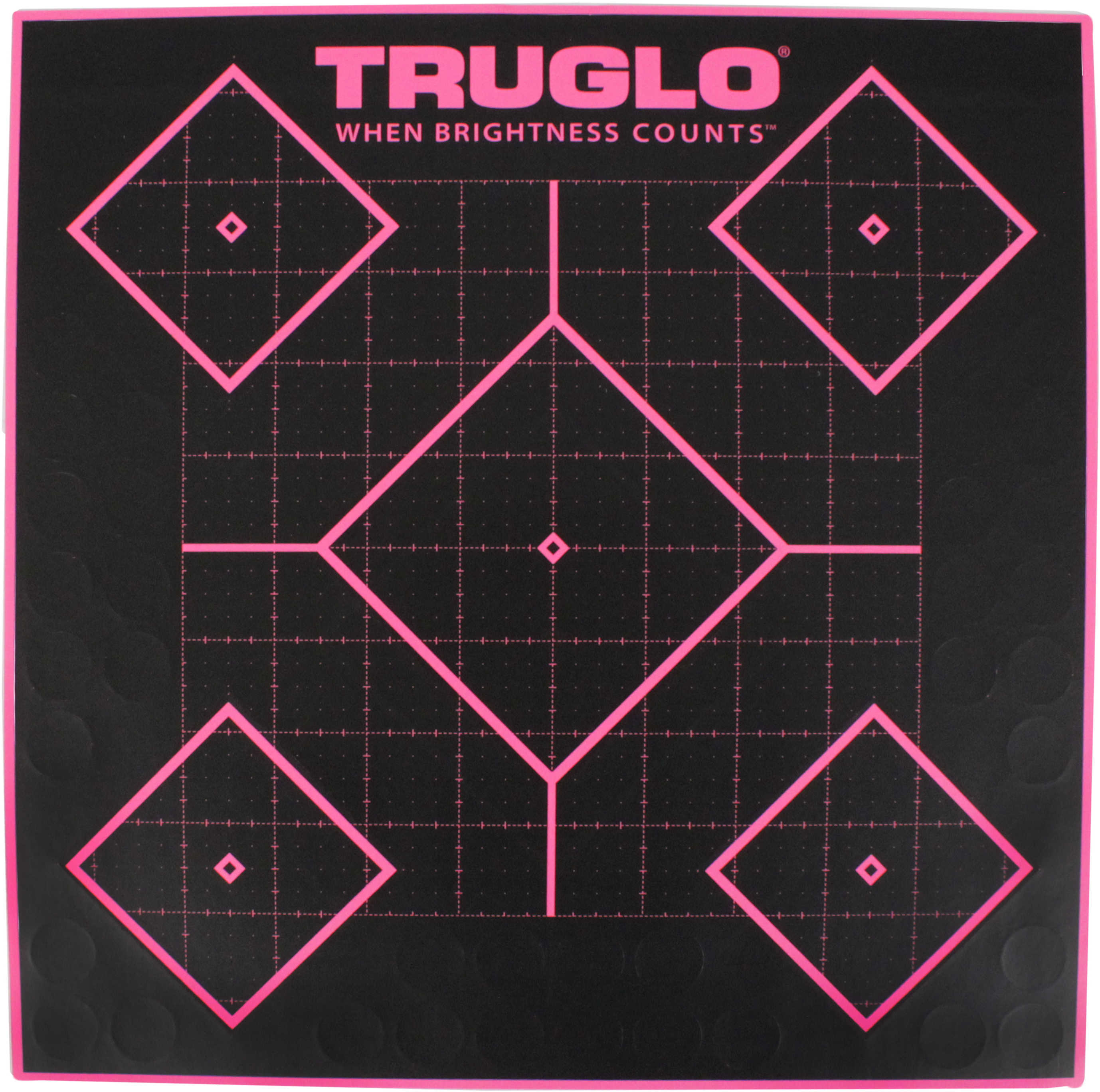 Truglo TG14P6 Tru-See Splatter Target 5-Diamond 12"x12" Pink 5 Pack