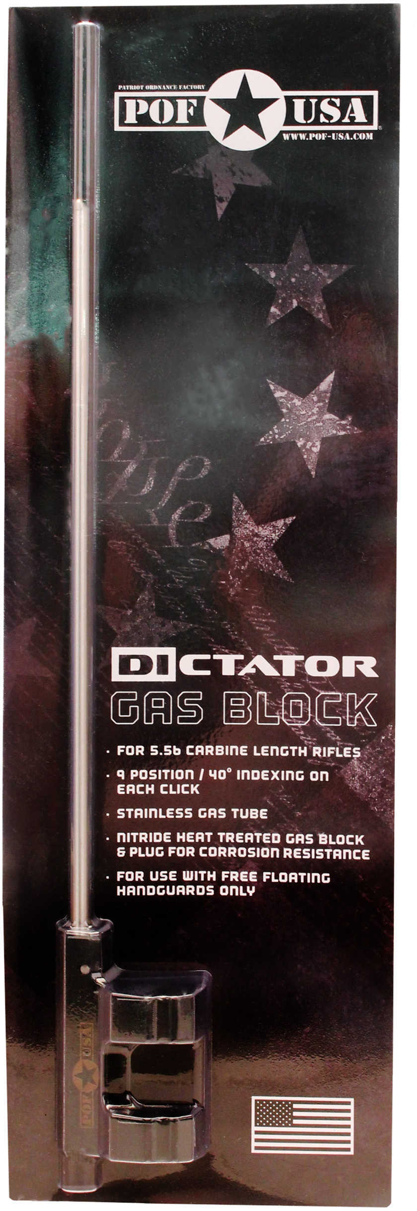 Patriot Ordnance Factory 00837 Adjustable Gas Block 223 Dictator Carbine Length Metal
