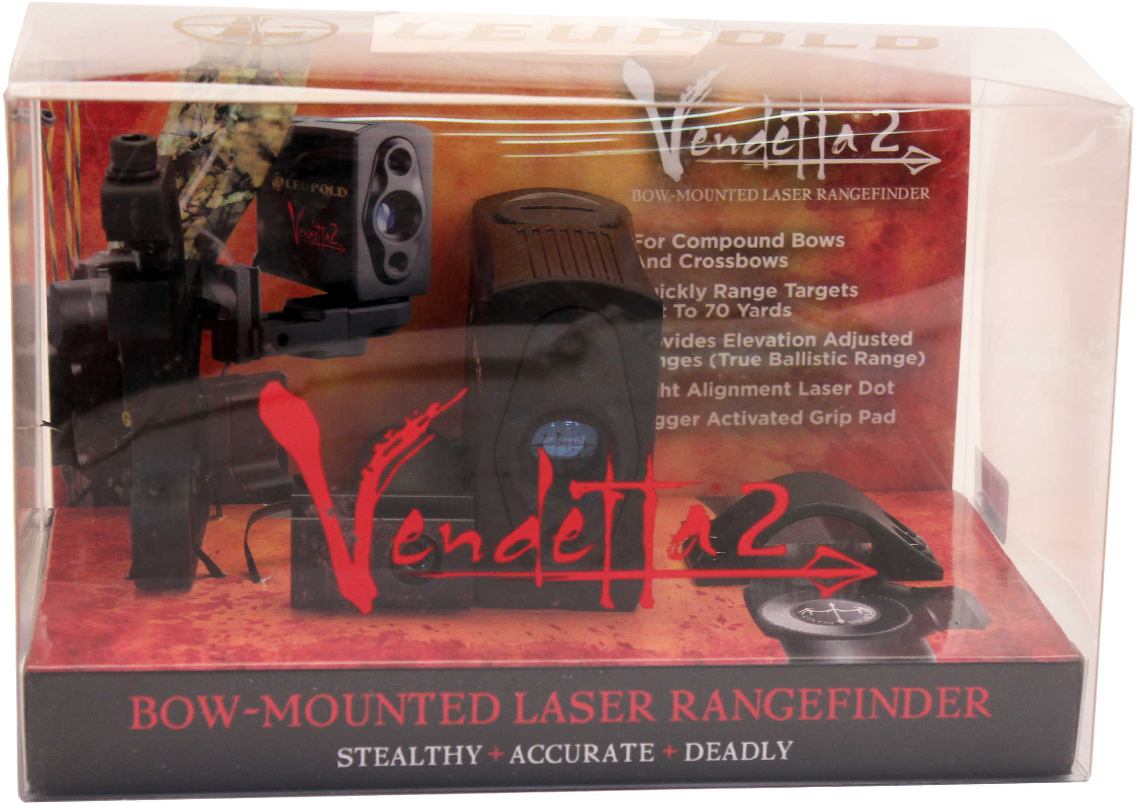 Leupold 170323 Vendetta 2 Bow-Mounted Laser Rangefinder 10 yds-75 yds Black