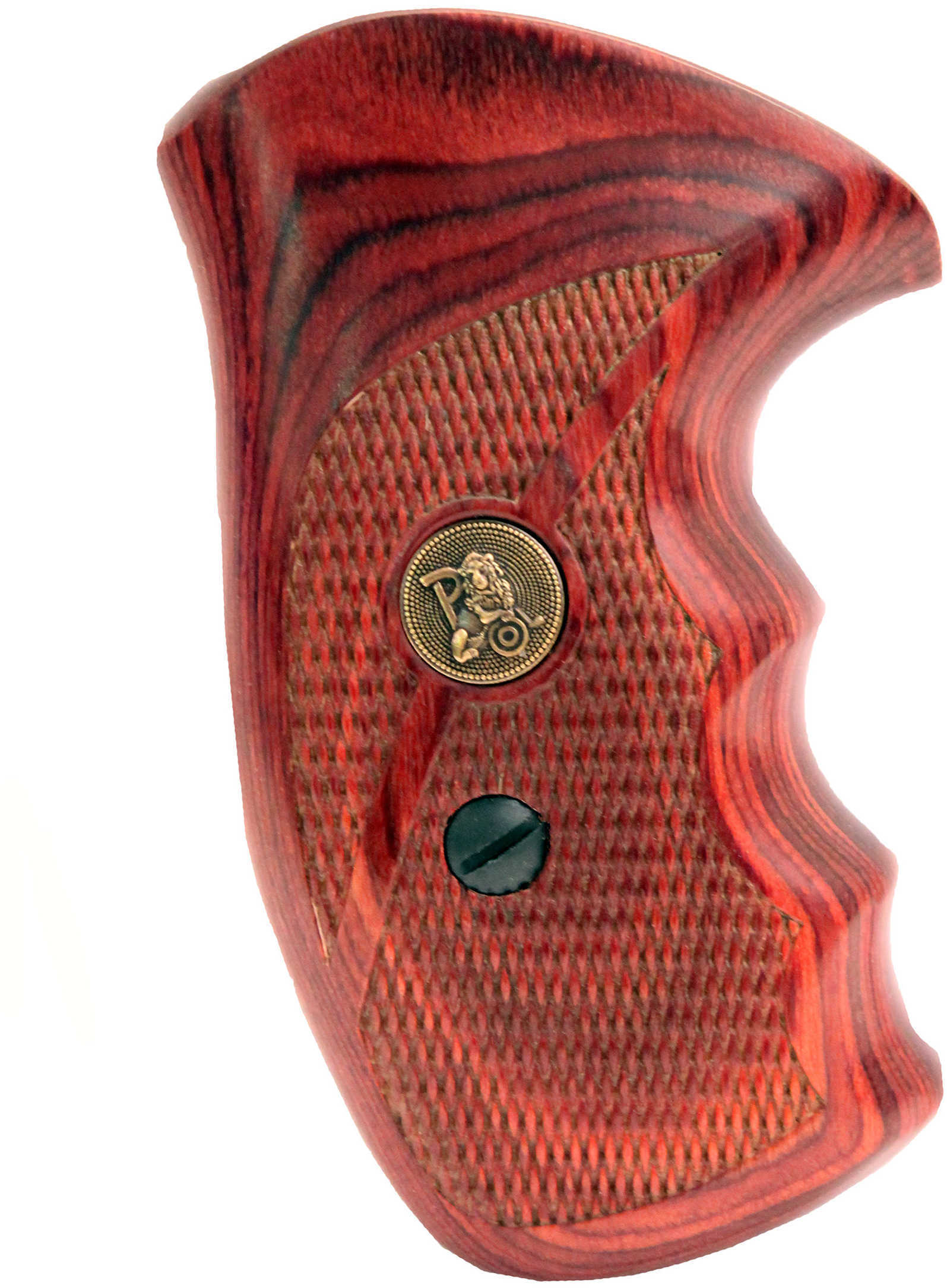 Pachmayr 63020 Renegade Laminate Revolver Grip Panels S&W K/L Frame Round Butt Checkered Wood Rosewood