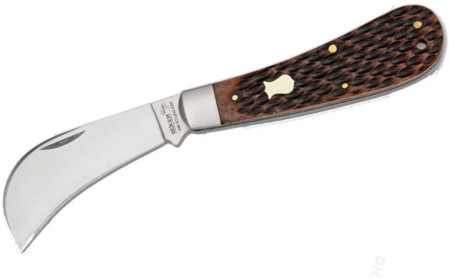Boker 01BO207 Plus Knife 3" 440C Stainless Curved Bone