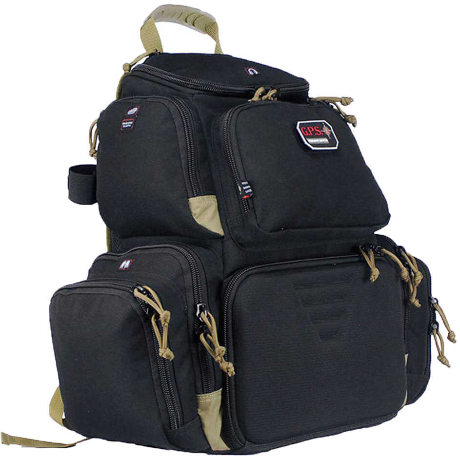 G*Outdoors 1711BPBT Handgunner Range Bag/Backpack 600D Polyester 16" x 10" x 19" Tan/Black