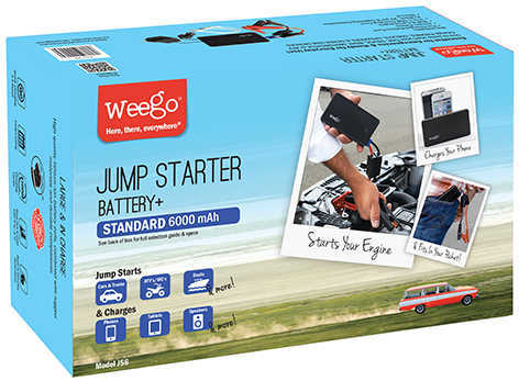 Weego JS6 6000mAh Jump Starter Standard Battery Pack 4 Car