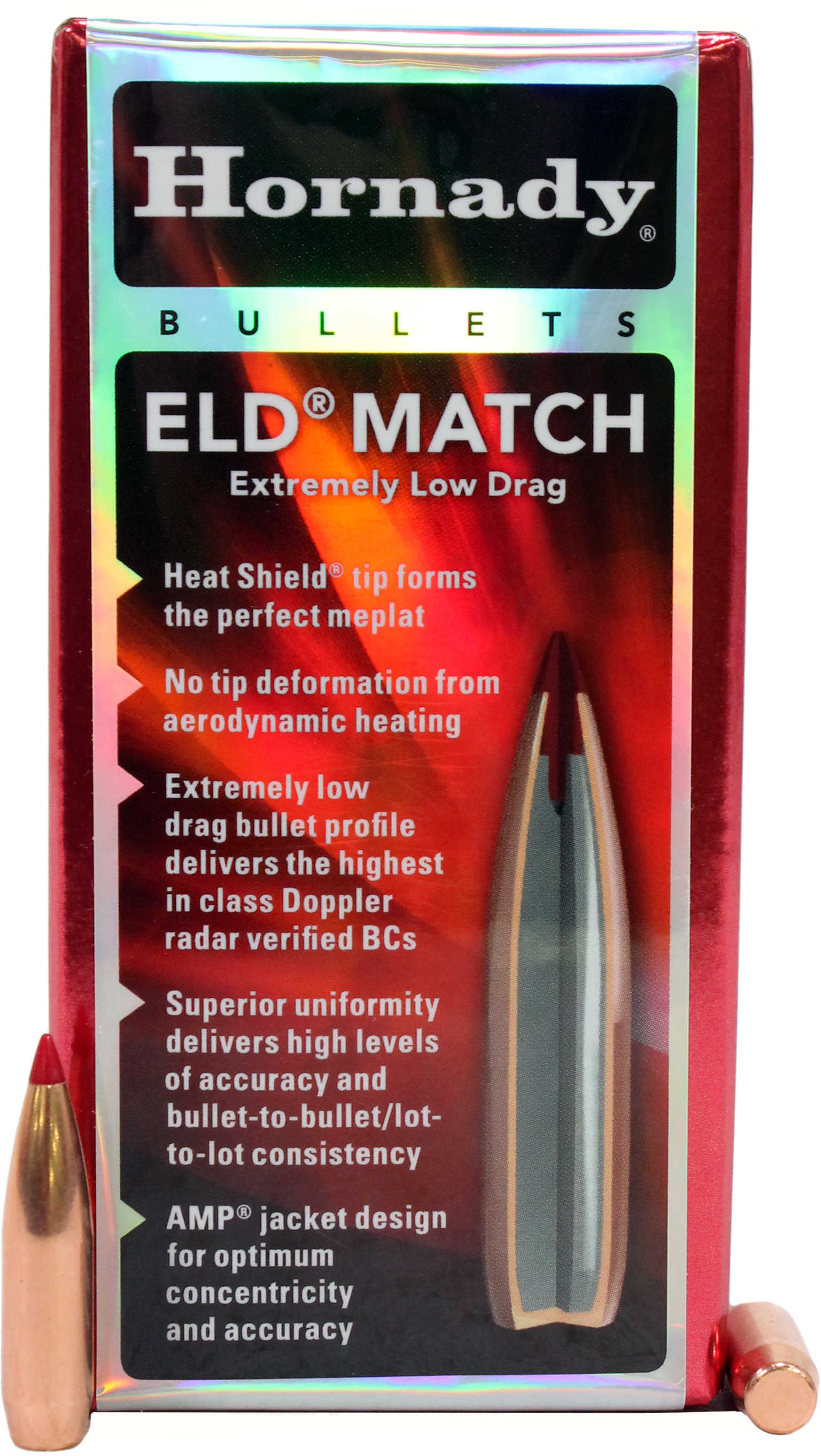 Hornady ELD Match Reloading Bullets 6.5mm/264 Caliber 120 Grain Boat Tail, 100 Per Box Md: 26175