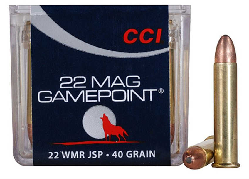 CCI Gamepoint Rimfire Ammo 22 WMR. 40 gr. JSP 50 rd. Model: 22