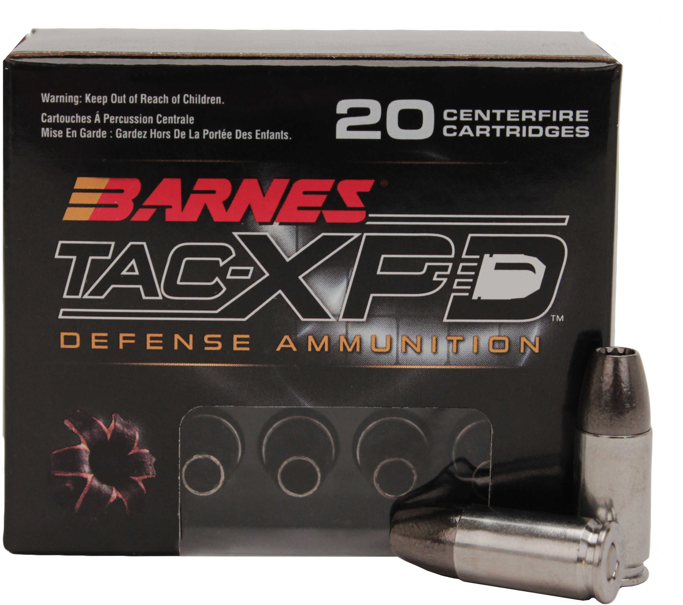 BARNES TAC-XPD PISTOL AMMO 9mm Luger +P Model: 21551