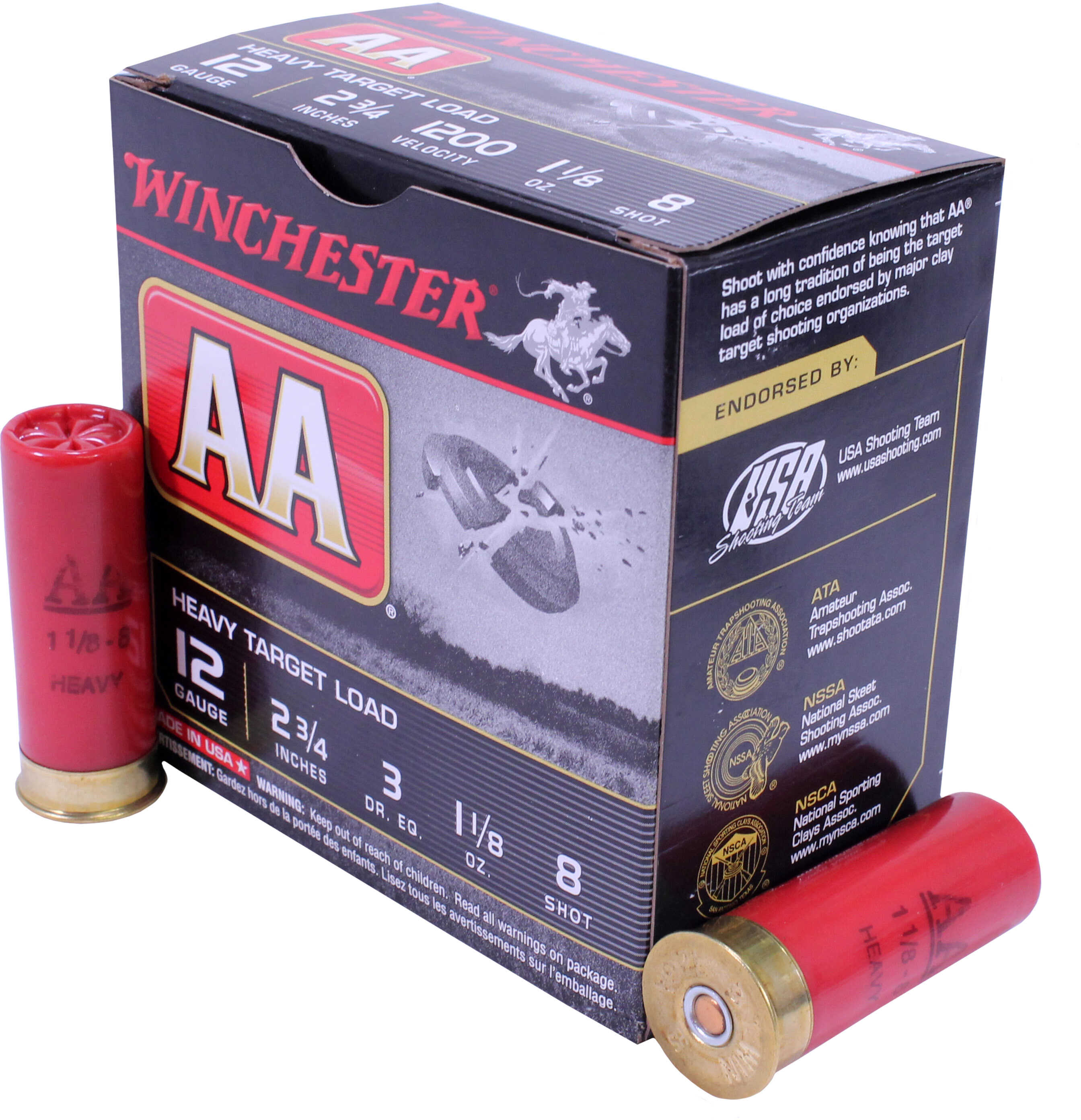 12 Gauge 2-3/4" Lead #8  1-1/8 oz 250 Rounds Winchester Shotgun Ammunition