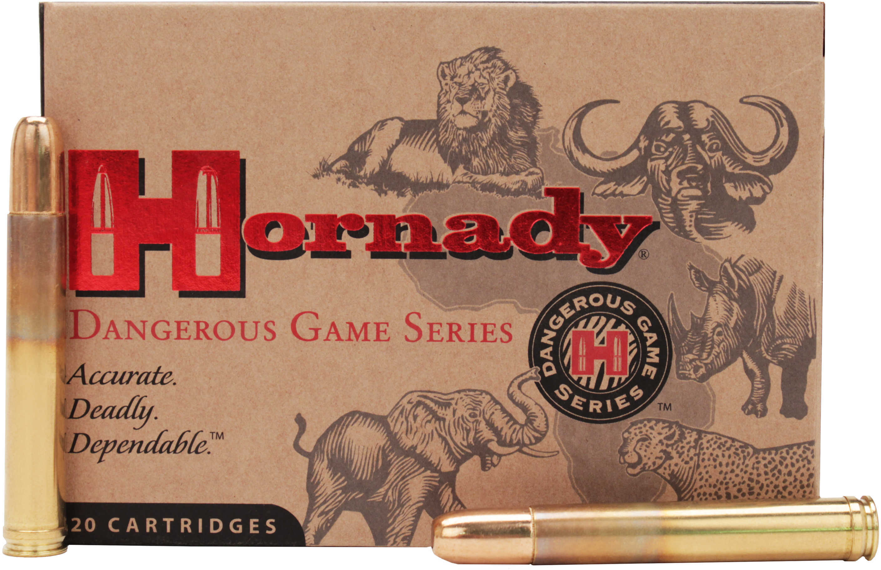 458 LOTT 500 Grain Solid 20 Rounds Hornady Ammunition DGS