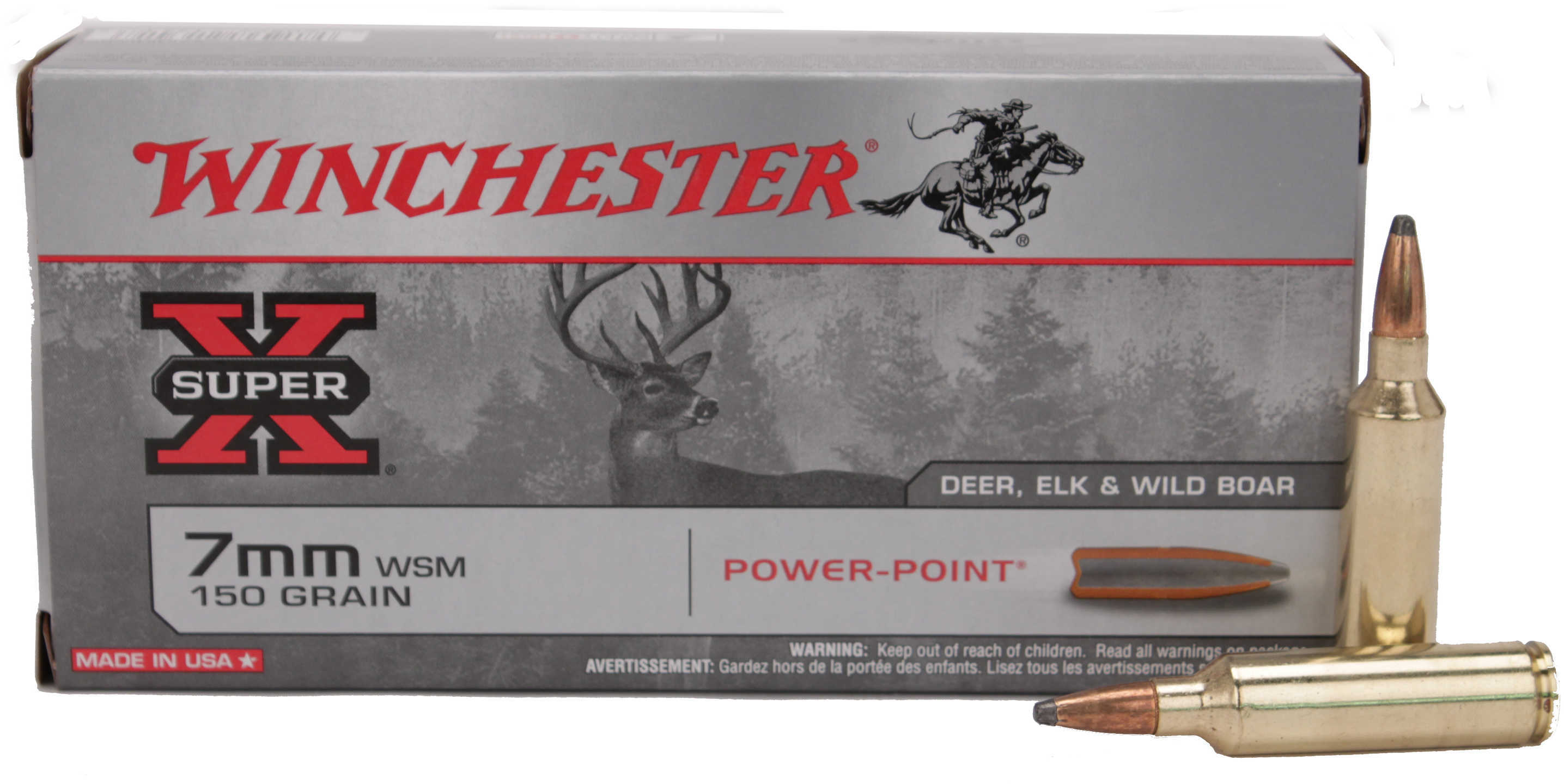 7mm Win Short Mag 150 Grain Soft Point 20 Rounds Winchester Ammunition Magnum