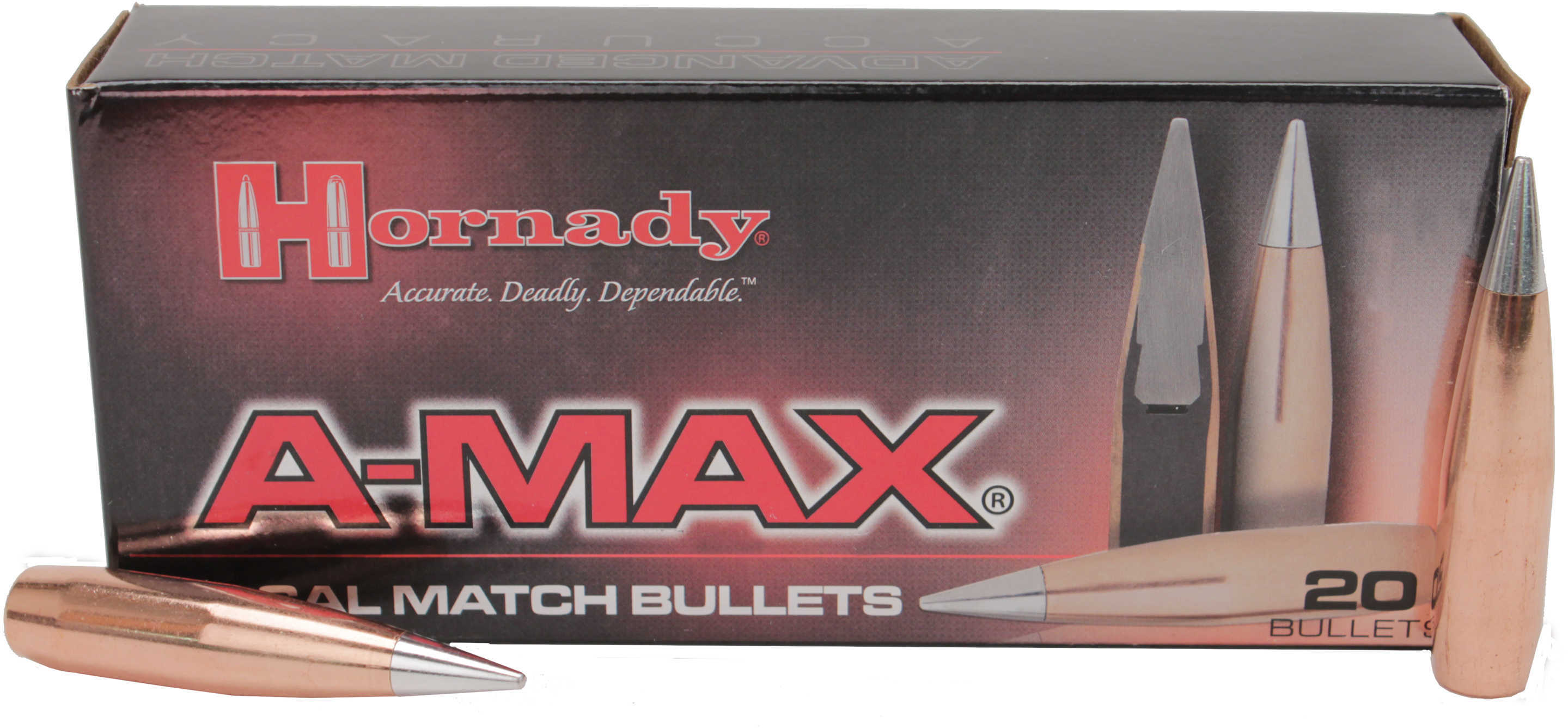 Hornady A-Max Rifle Bullets .50 Cal .510" 750 Gr 20/ct
