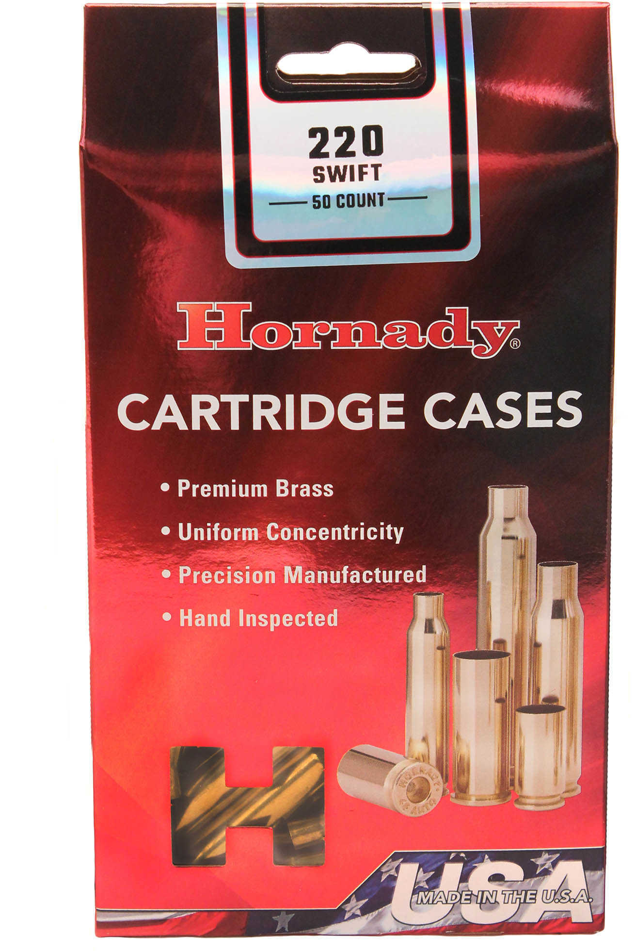 Hornady Unprimed Brass Rifle Cartridge Cases .220 Swift 50/ct