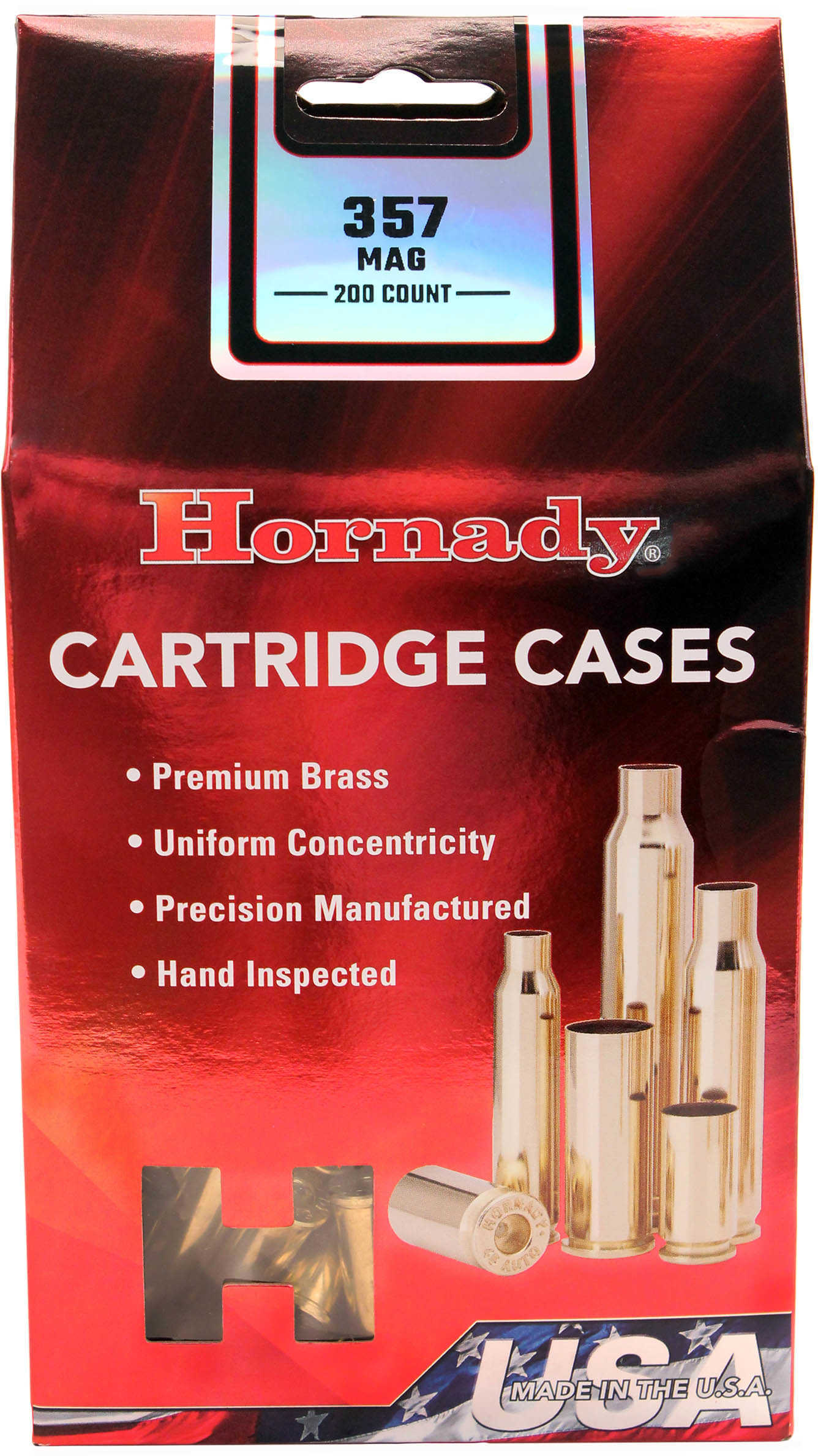 Hornady Unprimed Brass Handgun Cartridge Cases .357 Mag 200/ct