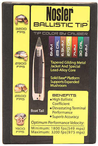 Nosler Bullets 30 Caliber .308 125 Grains Ballistic Tip 50CT