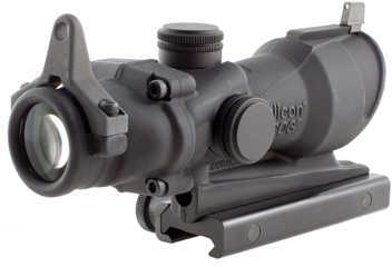 Trijicon ACOG Rifle Scope 4X32 .308 Amber Center Illumination for M4A1 Flat Top Adapter Backup Iron Sights and Dust Cove