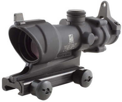 Trijicon ACOG Rifle Scope 4X32 .308 Amber Center Illumination for M4A1 Flat Top Adapter Backup Iron Sights and Dust Cove