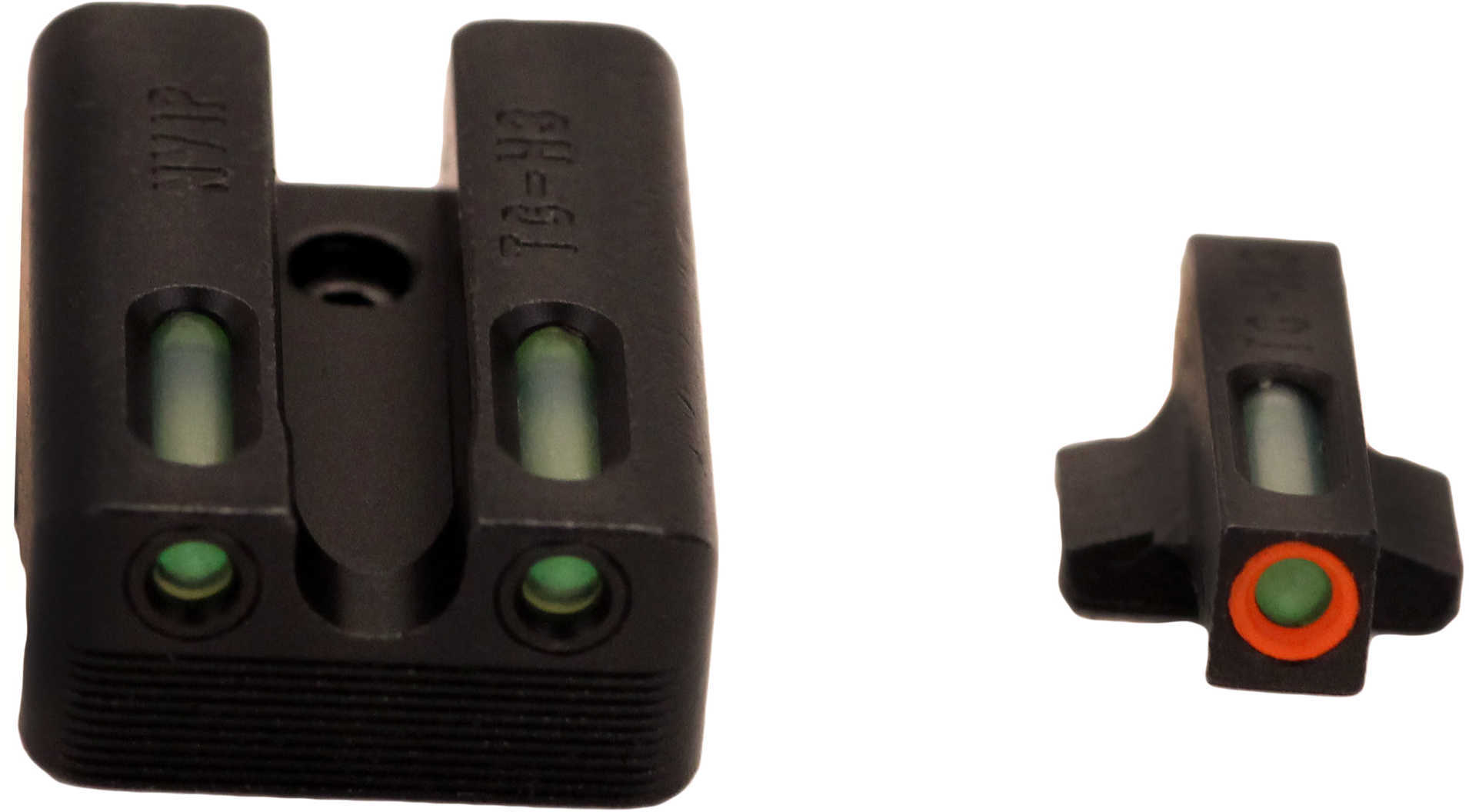 Truglo TFX Pro Tritium/Fiber-Optic Day/Night Sights Fit Novak LoMount Cut .270 Front / .450 Rear - Orange Outline Front/
