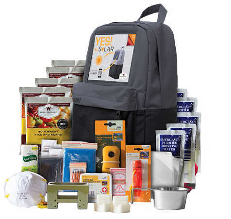 Wise Prepared Meals Solar Backpack + 5 Day Survival Kit