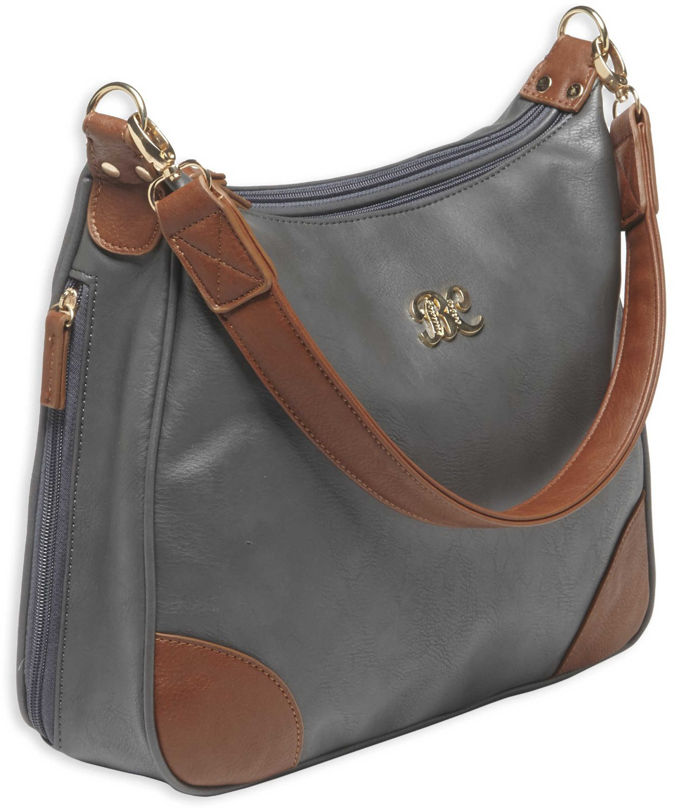 Bulldog Concealed Carrie Purse Hobo Style Gray W/Tan Trim