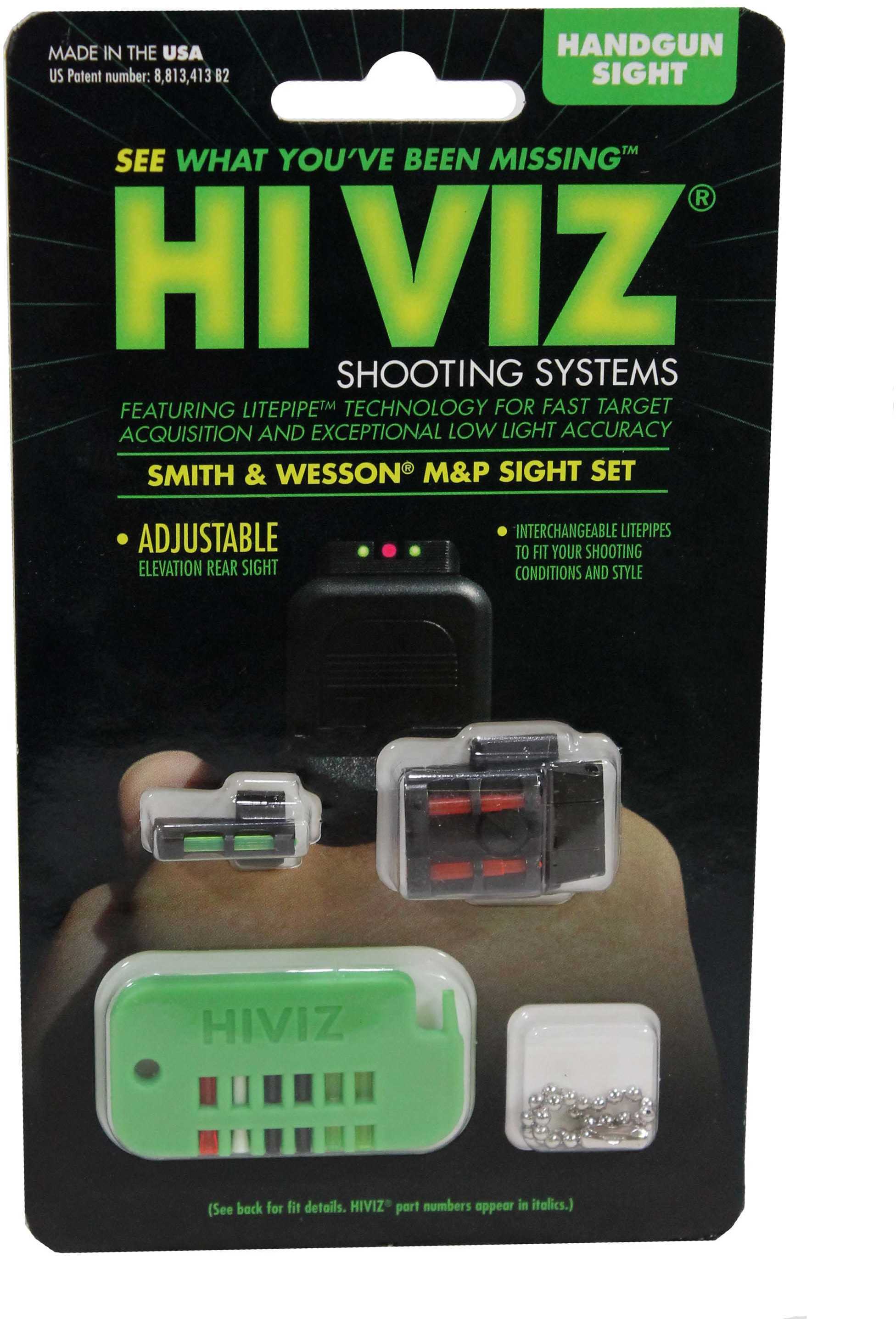 HiViz Interchangeable Set M&P & Pro 9/40/45, Red/Green/White/Black md: SWMPE21