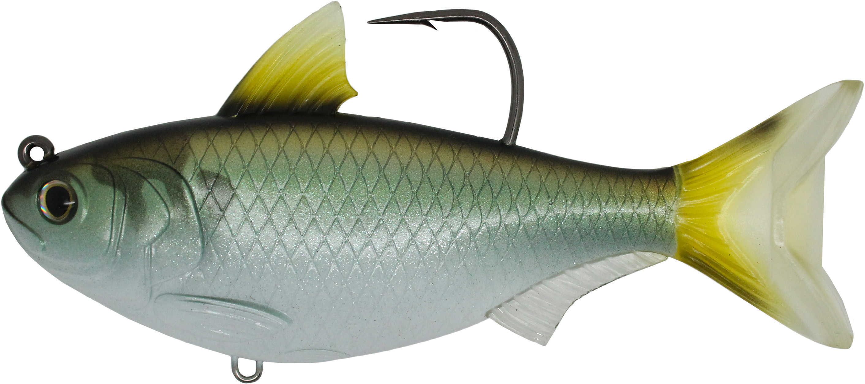 LT GIZZ. SHAD SWIMBAIT 5" GRN/BRNZ