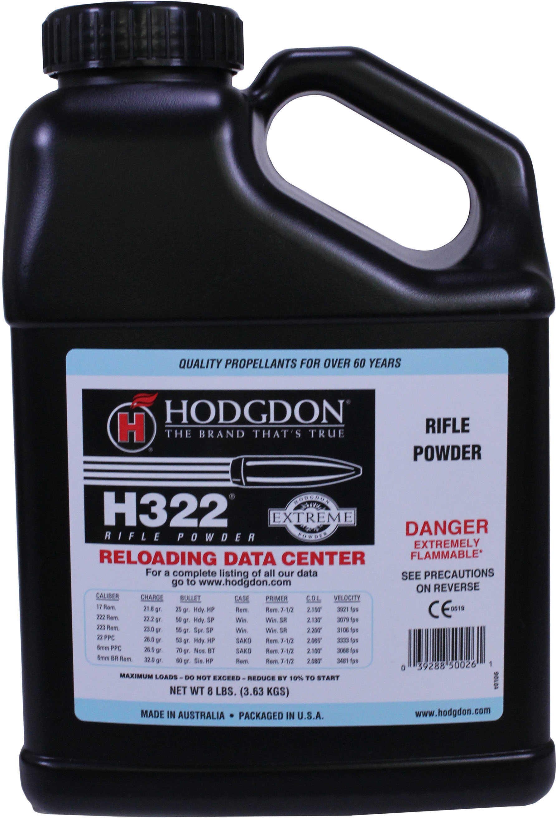 Hodgdon Powder H322 Smokeless 8 Lb