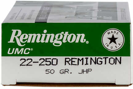 Remington UMC 22-250 50 Grain Hollow Point 20 Round Box 23813