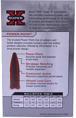 Winchester Super-X Rifle Ammo 270 Win 130 gr. Power-Point 20 rd. Model: X2705