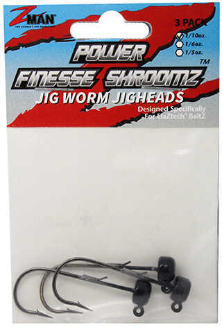 Z-Man Power Finesse Shroomz Jighead 1/10Oz 3 Pack Black Model: PFJH110-02PK3