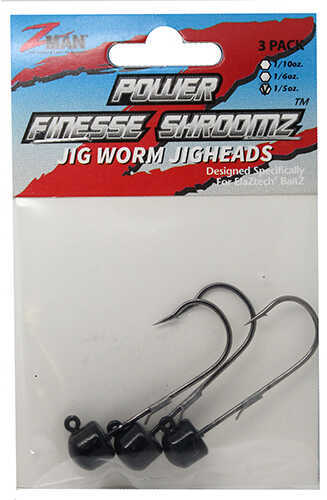 Z-Man Power Finesse Shroomz Jighead 1/5Oz 3 Pack Black Model: PFJH15-02PK3