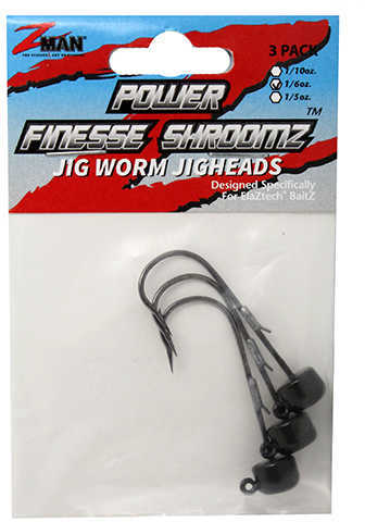 Z-Man Power Finesse Shroomz Jighead 1/6Oz 3 Pack Green Pumpkin Model: PFJH16-01PK3