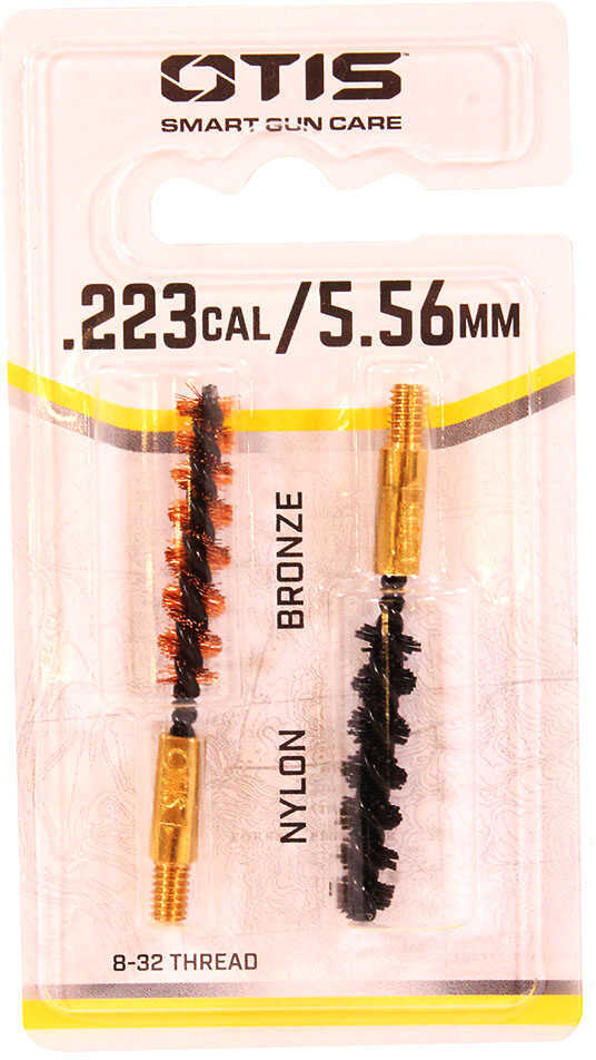 Otis Bore Brush .25 Caliber 2-Pk 1-Nylon 1-Bronze 8-32 Thread